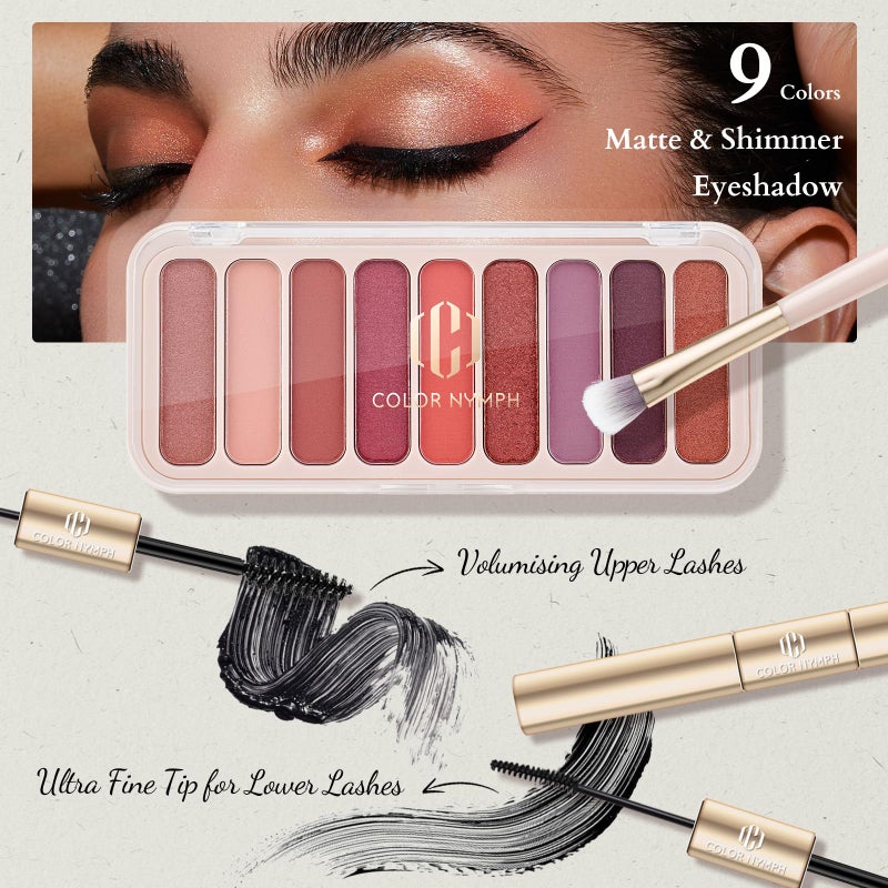 Color Nymph Girls Makeup Set For Teens With Travel-Friendly Makeup Kits Bag Included 9 Color Eyeshadow Palette Concealer Liquid Blush Eyeliner Lipgloss - #01 - Image 3